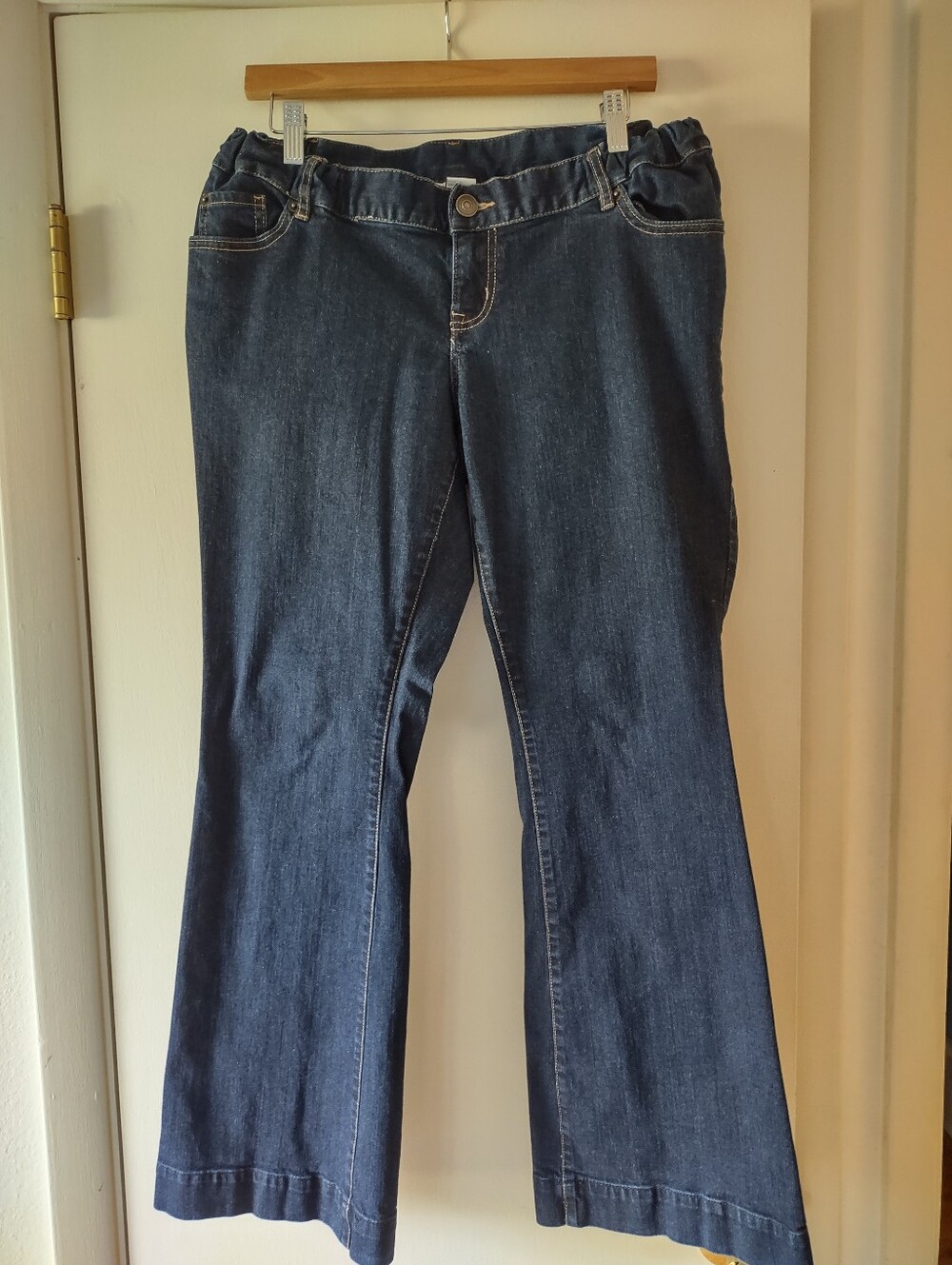 Liz Lange Maternity for Target Size 12 Dark Wash Bootcut Stretch Jeans Flare Y2K